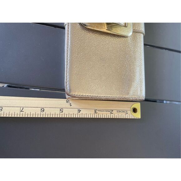 Michael Kors Sutton Gold Metallic Clutch - Picture 12 of 15